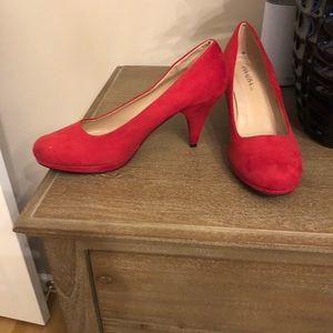 Red Suede Pumps
